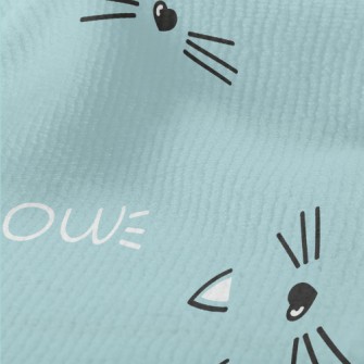 Hand Drawn Cute Cat Face Terry