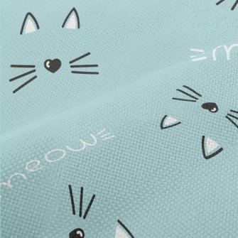 Hand Drawn Cute Cat Face Performance Linen