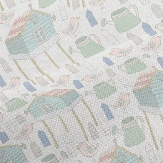 Hand Drawn Happy Farm Performance Linen