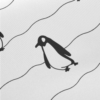 Simple Black And White Penguin Twill