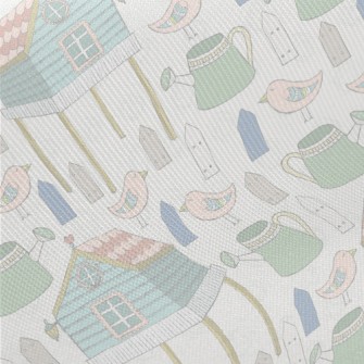 Hand Drawn Happy Farm Twill