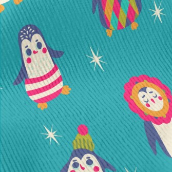 Colorful Penguin Dress Up Standard Corduroy