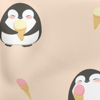 Cute Penguin Eating Ice Cream  Stretch Ponte