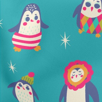 Colorful Penguin Dress Up Stretch Ponte