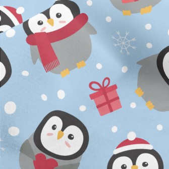 Happy Christmas Penguin Micro Fleece