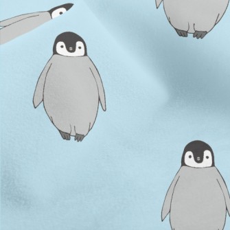 Hand Drawn Antarctic Penguin Micro Fleece
