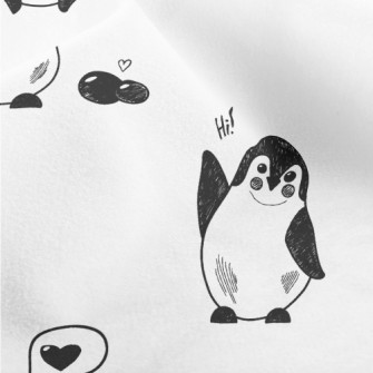 Hand Drawn Black And White Pen Micro Fleece