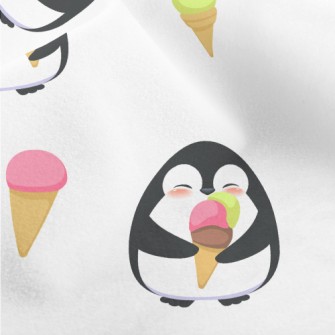 Penguin Eating Tricolor Cone Micro Fleece