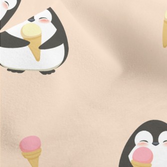 Cute Penguin Eating Ice Cream  Micro Fleece
