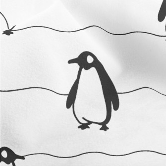 Simple Black And White Penguin Micro Fleece