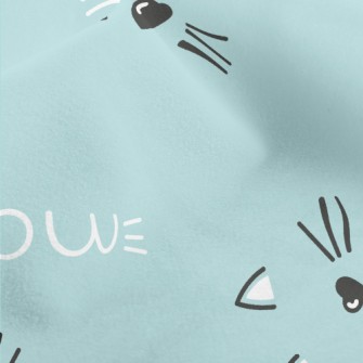 Hand Drawn Cute Cat Face Micro Fleece