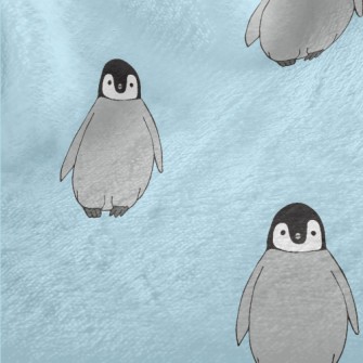 Hand Drawn Antarctic Penguin Minky