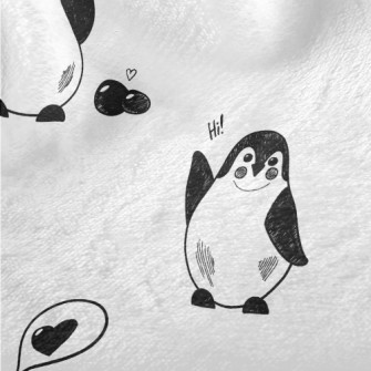 Hand Drawn Black And White Pen Minky