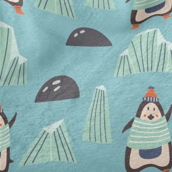 Cartoon Penguin With Ice Floe Minky
