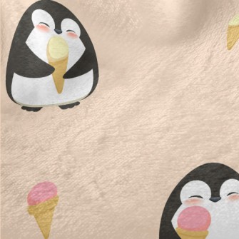 Cute Penguin Eating Ice Cream  Minky
