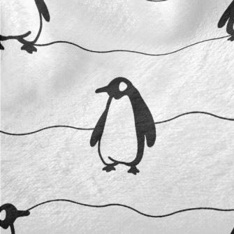 Simple Black And White Penguin Minky