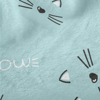 Hand Drawn Cute Cat Face Minky