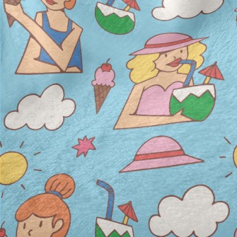 Summer Vacation Woman Minky