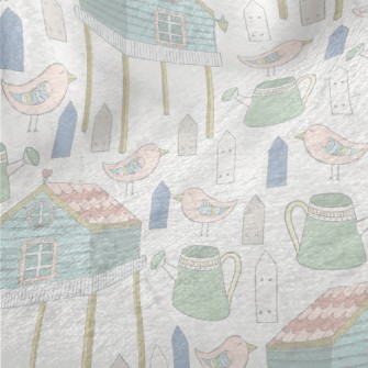 Hand Drawn Happy Farm Minky