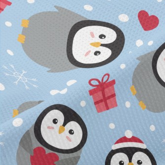 Happy Christmas Penguin Piqué