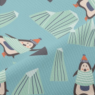 Cartoon Penguin With Ice Floe Piqué