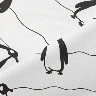 Simple Black And White Penguin Piqué