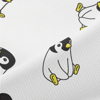 Cute Sitting Penguin Piqué