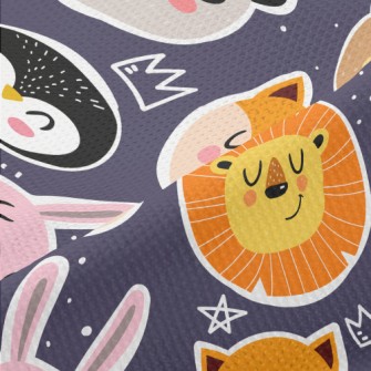 Happy Animal Doodles Piqué