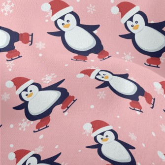 Christmas Skating Penguin Lightweight Performance Linen