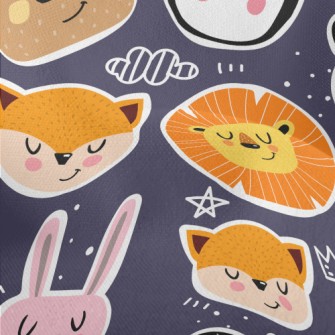 Happy Animal Doodles Lightweight Performance Linen