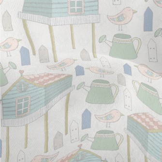 Hand Drawn Happy Farm Lightweight Performance Linen