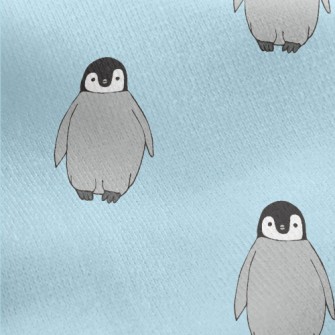Hand Drawn Antarctic Penguin Jersey Backed Fleece