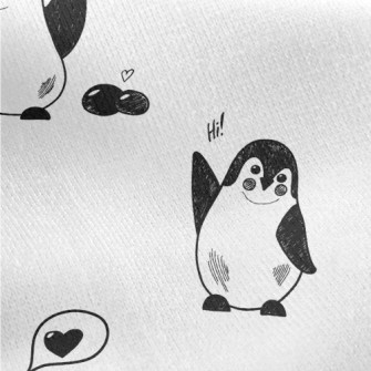 Hand Drawn Black And White Pen Jersey Backed Fleece