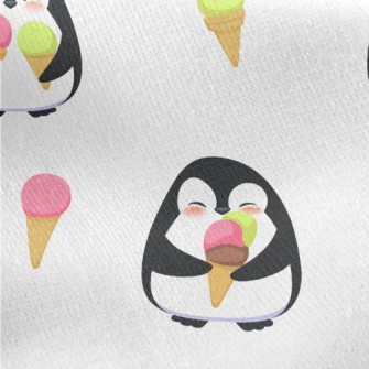 Penguin Eating Tricolor Cone Jersey Backed Fleece
