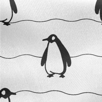 Simple Black And White Penguin Jersey Backed Fleece