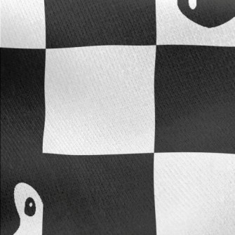 Black And White Plaid Penguin Jersey Backed Fleece