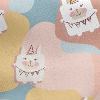 Cute Party Bunny Jersey Backed Fleece