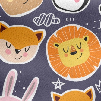 Happy Animal Doodles Jersey Backed Fleece