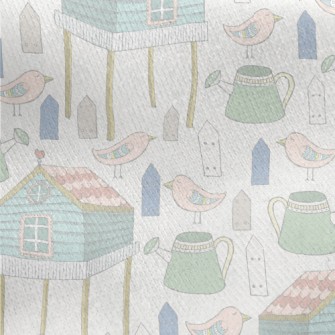 Hand Drawn Happy Farm Jersey Backed Fleece