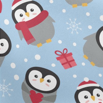 Happy Christmas Penguin Pongee