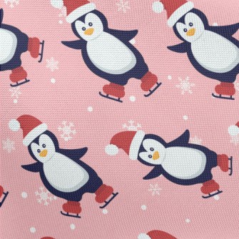 Christmas Skating Penguin Pongee
