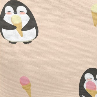Cute Penguin Eating Ice Cream  Pongee