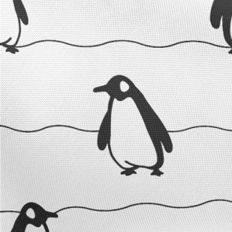 Simple Black And White Penguin Pongee