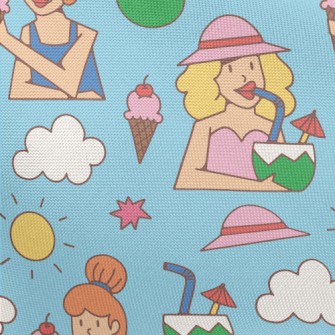 Summer Vacation Woman Pongee