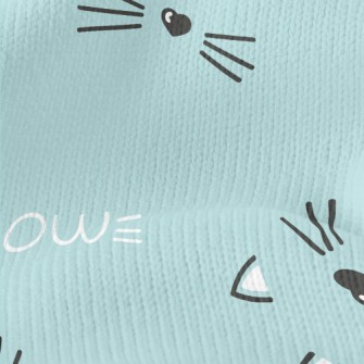 Hand Drawn Cute Cat Face Stretch Jersey