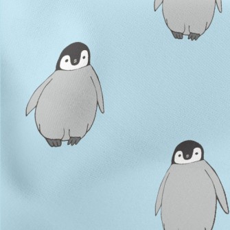 Hand Drawn Antarctic Penguin Lightweight Cotton Poplin