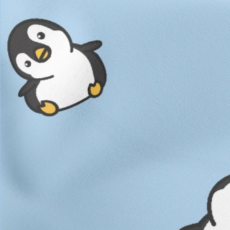 Cartoon Penguin With Tilted He Lightweight Cotton Poplin
