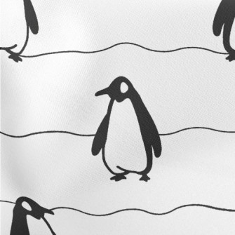 Simple Black And White Penguin Lightweight Cotton Poplin