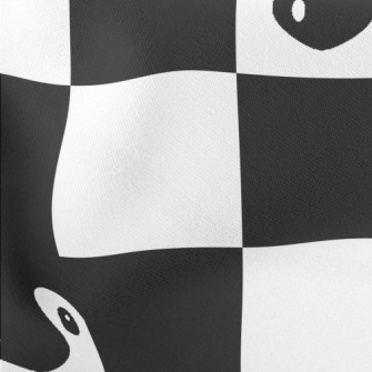 Black And White Plaid Penguin Lightweight Cotton Poplin