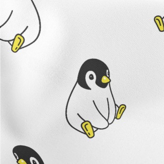 Cute Sitting Penguin Lightweight Cotton Poplin
